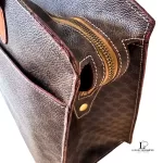 vintage Celine Macadam monogram brown structured handbag, view 11