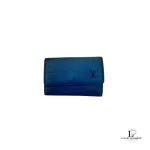 Pre-loved Louis Vuitton Multicles 6 blue Epi leather key case, front view – secondhand designer, NZ