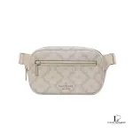 Pre-loved Kate Spade Signature Spade Flower belt bag in dark beige multi, new with tag, front view – secondhand designer, NZ