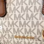 Michael Kors Thompson Extra-Small vanilla Signature logo convertible satchel, new with tag, view 3