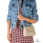 Kate Spade Monica cozy grey pebble leather flap crossbody bag, new with tag, view 4