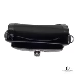 Marc Jacobs Signet Turnlock black leather crossbody saddle bag, new with tag, view 6