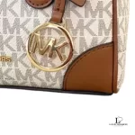 Michael Kors Thompson Extra-Small vanilla Signature logo convertible satchel, new with tag, view 4