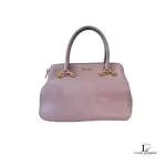 Pre-loved Miu Miu blush pink leather structured handbag, front view – secondhand designer, NZ