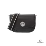 Marc Jacobs Signet Turnlock black leather crossbody saddle bag, new with tag, view 2