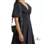 Marc Jacobs Signet Turnlock black leather crossbody saddle bag, new with tag, view 7