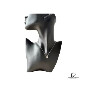 Pre-loved Tiffany & Co. Paloma Picasso Loving Heart 925 silver necklace, front view – secondhand designer, NZ