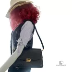 vintage Celine black crocodile-embossed leather Horse Carriage Triomphe shoulder bag, view 32