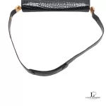 vintage Celine black crocodile-embossed leather Horse Carriage Triomphe shoulder bag, view 6