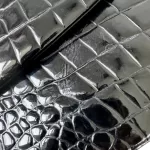vintage Celine black crocodile-embossed leather Horse Carriage Triomphe shoulder bag, view 21