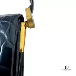 vintage Celine black crocodile-embossed leather Horse Carriage Triomphe shoulder bag, view 17