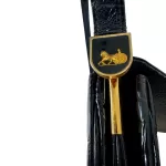 vintage Celine black crocodile-embossed leather Horse Carriage Triomphe shoulder bag, view 19