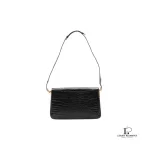 vintage Celine black crocodile-embossed leather Horse Carriage Triomphe shoulder bag, view 2