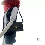 vintage Celine black crocodile-embossed leather Horse Carriage Triomphe shoulder bag, view 30