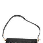 vintage Celine black crocodile-embossed leather Horse Carriage Triomphe shoulder bag, view 5