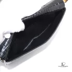 vintage Celine black crocodile-embossed leather Horse Carriage Triomphe shoulder bag, view 27