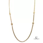 Pre-loved Christian Dior CD long gold-tone chain necklace, front view – secondhand designer, NZ