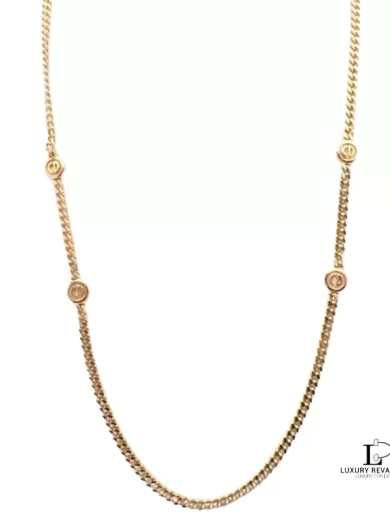 CHRISTIAN DIOR 'CD' Vintage Long Gold Necklace