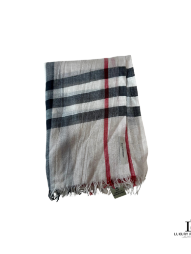 BURBERRY Beige Nova Check Wool/Silk Shawl(Made in Italy)