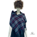 Burberrys of London blue Nova Check lambswool scarf, made in England, view 8
