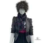 Burberrys of London blue Nova Check lambswool scarf, made in England, view 9