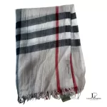 Burberry beige Nova Check wool and silk shawl, view 2