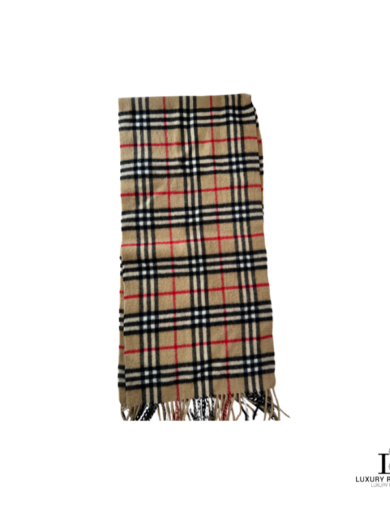 BURBERRYS of London Beige Nova Check Cashmere Scarf (Made in England)