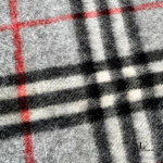 Burberrys grey Nova Check 100% cashmere scarf, made in England, view 5