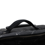 vintage Chanel Old Travel Line black nylon rolling suitcase with padlock and key, view 3