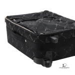 vintage Chanel Old Travel Line black nylon rolling suitcase with padlock and key, view 5