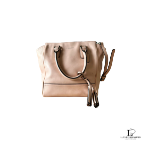 Pre-loved Coach Legacy Mini Tanner blush peach smooth leather two-way handbag, front view – secondhand designer, NZ
