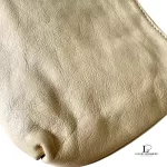 Coach cream leather wristlet mini handbag with gold-tone logo, view 4