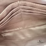 Coach cream leather wristlet mini handbag with gold-tone logo, view 9