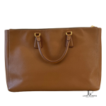 Prada Galleria caramel Saffiano leather handbag, view 3