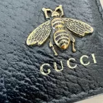Gucci Animalier Bee black leather men's bifold wallet, view 17