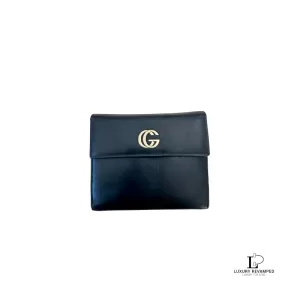 Pre-loved Gucci Marmont GG black leather journal organizer, front view – secondhand designer, NZ