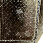 MCM black leather crossbody bag with scale-like flap and gold logo, view 24