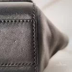MCM black leather crossbody bag with scale-like flap and gold logo, view 8