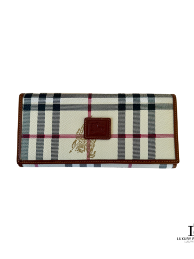 Vintage Burberry's of London Nova Check Trifold Long Wallet