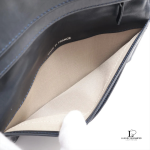 Chanel Brilliant navy blue patent leather bifold long wallet with silver hardware, view 8