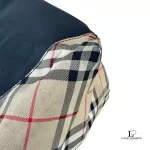 Burberry London Blue Label black nylon tote bag with Nova Check base accent, view 8