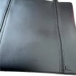 Burberry black structured leather handbag with Nova Check lining, view 10