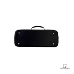 Burberry black structured leather handbag with Nova Check lining, view 3