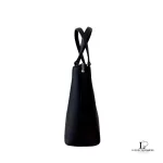 Burberry black structured leather handbag with Nova Check lining, view 5