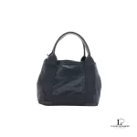 Balenciaga Cabas XS navy blue textured leather two-way handbag, view 2