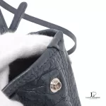 Balenciaga Cabas XS navy blue textured leather two-way handbag, view 9