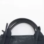 Balenciaga Cabas XS navy blue textured leather two-way handbag, view 3