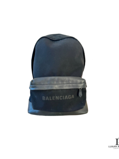 Balenciaga Canvas and Leather Backpack