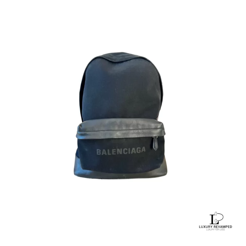 Balenciaga Canvas and Leather Backpack