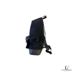Balenciaga black canvas and leather backpack with tonal logo, view 3